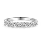 925 silver engagement band ring inlaid with sparkling zircon stones, perfect for proposals.