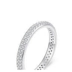 دبلة فضة عيار 925 مرصعة بالزركون ومطلية بالبلاتين