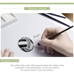 Beach Volleyball Charm - 925 sterling silver - Multi Color