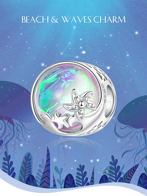 Beach & Waves Charm - 925 sterling silver - fathyibrahim
