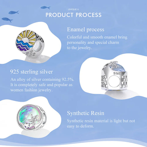 Beach & Waves Charm - 925 sterling silver - fathyibrahim