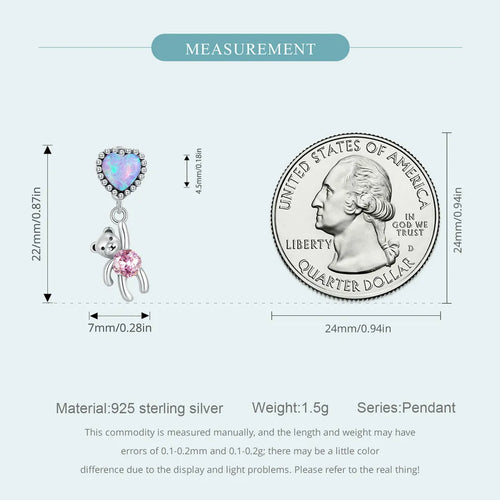 Bear Chain Charm - 925 sterling silver - fathyibrahim