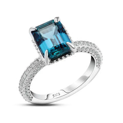 Blue Alexandrite 925 Silver Ring - Blue / 8 - Rings