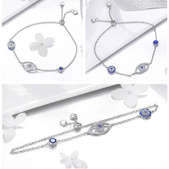 Blue Eye 925 Silver Bracelet- SCB089 - fathyibrahim