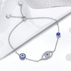 Blue Eye 925 Silver Bracelet- SCB089 - fathyibrahim