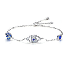 Blue Eye 925 Silver Bracelet- SCB089 - fathyibrahim