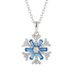 Blue snowflake Neklace 925 Sterling Silver