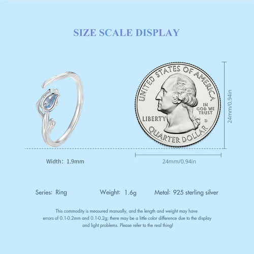 Blue Tulip Flower Opening Ring - 925 sterling silver - fathyibrahim