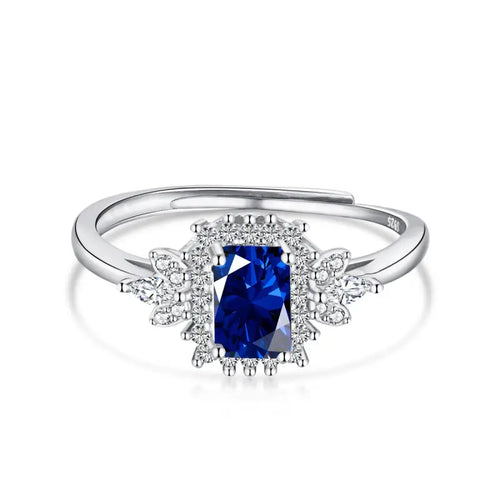 Blue Zircon 925 Silver Ring - Blue / opensize - Rings
