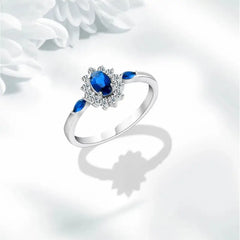 Blue Zircon 925 Silver Ring - Rings