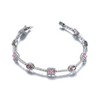 Bracelet Designed with pink stones 925 Sterling Silver