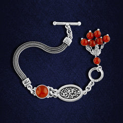 Your Presence is Heaven on Earth’ Bracelet - 925 Sterling Silver with Agate Stone - NECKLACES