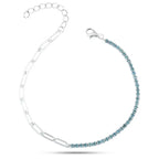 Bracelet with a Modern Elegant Design 925 Sterling Silver - Multi Color - Bracelets