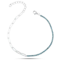 Bracelet with a Modern Elegant Design 925 Sterling Silver - Multi Color - Bracelets