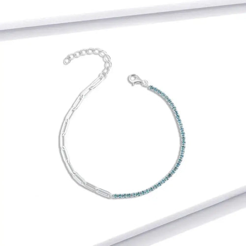 Bracelet with a Modern Elegant Design 925 Sterling Silver - Multi Color - Bracelets