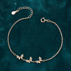 butterfly bracelet crowned with white zircon made of 925 sterling silver - Transparent - Bracelets