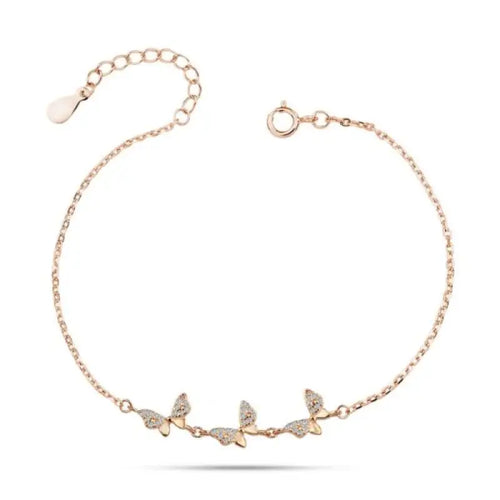 butterfly bracelet crowned with white zircon made of 925 sterling silver - Transparent - Bracelets