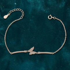Butterfly Pendant Plated with Gold - 925 Sterling Silver - Transparent - Bracelets