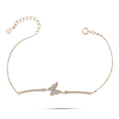 Butterfly Pendant Plated with Gold - 925 Sterling Silver - Transparent - Bracelets