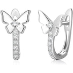 Butterfly Zircon Earrings - 925 sterling silver