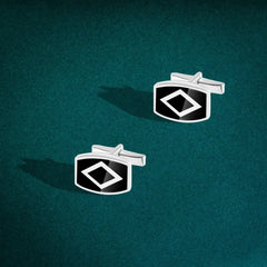 Button Rectangular 925 Sterling Silver - Cuff Link