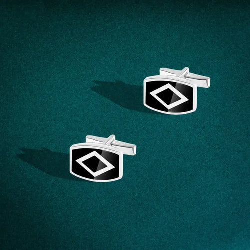 Button Rectangular 925 Sterling Silver - Cuff Link