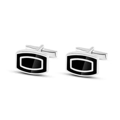Button Rectangular 925 Sterling Silver - Cuff Link