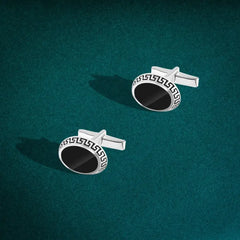 Button Versace Square 925 Sterling Silver - Cuff Link