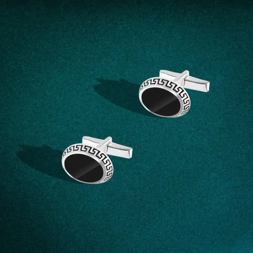 Button Versace Square 925 Sterling Silver - Cuff Link