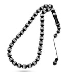Coke Wood Rosary inlaid with Silver 33 Beads - Black - Multi Color - Rosary