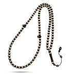 Coke Wood Rosary inlaid with Silver 99 Beads - Brown - Multi Color - Rosary