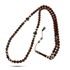 Coke Wood Rosary inlaid with Silver , 99 Beads - fathyibrahim