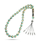 Coke Wood Rosary inlaid with Silver & Natural Ivory & Fitran , 33 Beads - fathyibrahim