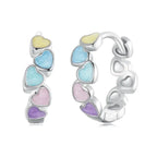 Colorful Heart Earrings - 925 sterling silver - Multi Color
