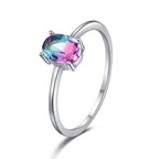 Colorful Zircon 925 Silver Ring - Rings