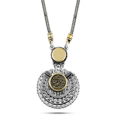 Copper Inlaid 925 Egyptian Silver Women Necklace - NECKLACES