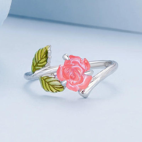 Crystal Rose 925 Silver Ring - fathyibrahim