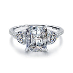 Elegant 925 silver ring featuring an emerald-cut zircon stone, perfect for an upscale look.
