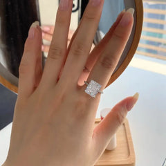 Engagment Ice Crushed 925 Silver Ring - Rings