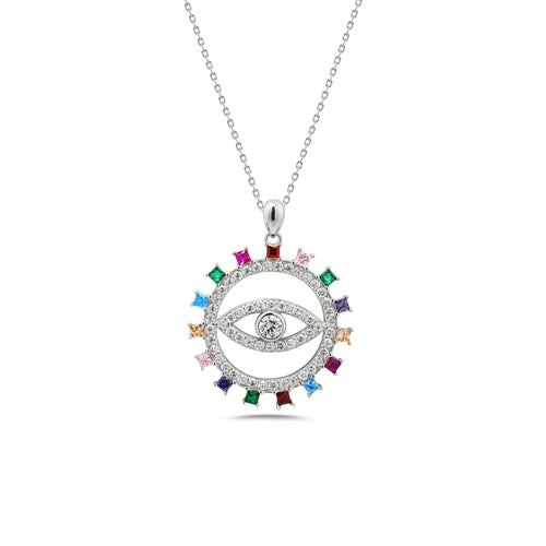 Eye In The Wheel 925 Silver Necklace - fathyibrahim