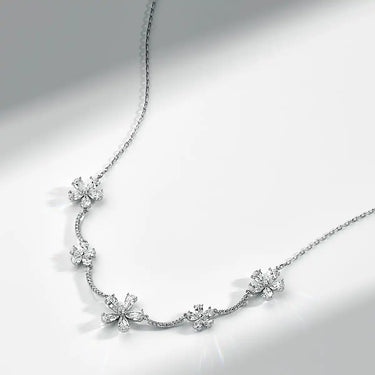Sparkling floral diamond necklace.
