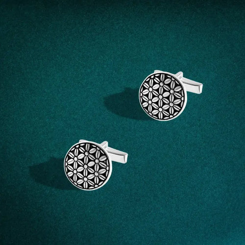 Flower of Life Egyptian 925 Sterling Silver Cufflinks - Cuff Link