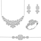 Flowers Zircon 925 Silver Set - Transparent / 7 - Sets