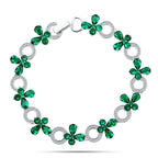 Green Emerald 925 Silver Bracelet - fathyibrahim