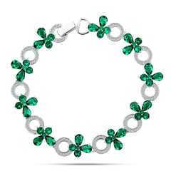 Green Emerald 925 Silver Bracelet - fathyibrahim