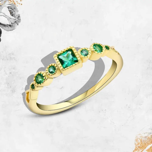 Green Nano 925 Silver Ring - Green / 6 - Rings
