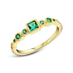 Green Nano 925 Silver Ring - Green / 6 - Rings