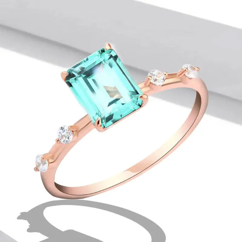 Green Sapphire 925 Silver Ring - Green / 9 - Rings