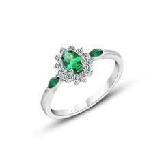 Green Zircon 925 Silver Ring - Rings