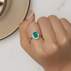 Green Zircon 925 Silver Ring - fathyibrahim